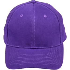 A purple heavy brushed cotton cap with a curved brim and ventilation eyelets, featuring a logo on the front.