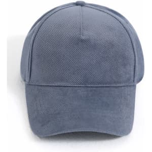 A grey jacquard texture 5 panel cap featuring a curved visor and a branded logo.