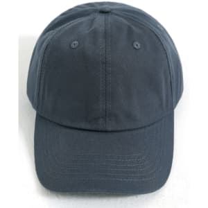A dark grey cotton twill unstructured cap with ventilation eyelets and a curved brim.