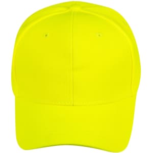 A bright yellow pique mesh structured cap with a smooth front and a logo.