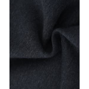 A close-up of dark grey fabric, showcasing a soft and textured fleece material suitable for jumpers.