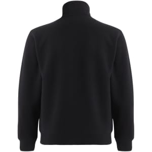 A black 1/2 zip collar fleecy jumper, featuring a simple design and a back view.