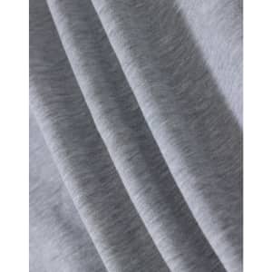 A close-up of light grey fabric, showcasing the soft texture of a fleecy material.
