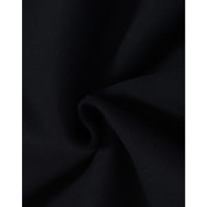 A close-up of black fabric with a soft texture, demonstrating a fleecy material suitable for hoodies.