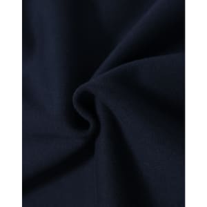 A close-up of soft navy fabric, showcasing the texture and quality of the material.
