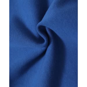 A swirling piece of blue fleece fabric, showcasing its soft texture and warm quality.