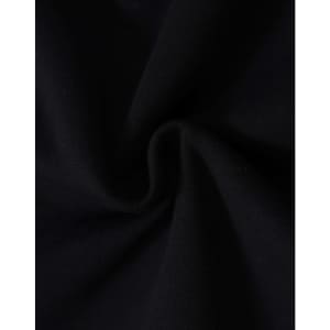 A close-up of black fleecy fabric, showcasing the soft texture and swirl pattern.