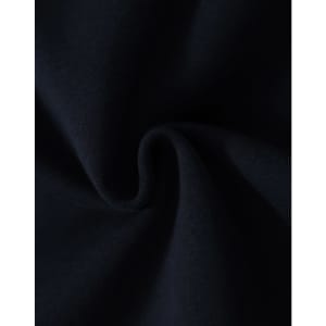 A close-up of dark navy fabric, showcasing a soft, fleecy texture suitable for hoodies.