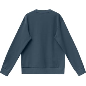 A unisex airlayered crew neck sweater in a dark blue colour, featuring long sleeves and a plain back design.