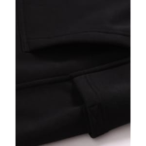 A black unisex premium fleece half zip work sweat with a smooth fabric texture and a zip closure.