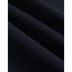A close-up of dark navy fleece fabric, showcasing its soft texture and smooth finish.