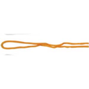 An orange chin strap breakaway clip with a looped design, featuring a simple, slender form.