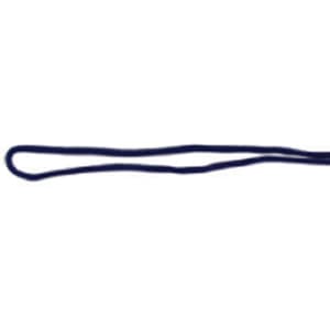 A dark blue chin strap break-away clip with a simple looped design. It features a logo.