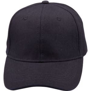 A black brushed cotton cap with a structured design and a logo on the front.