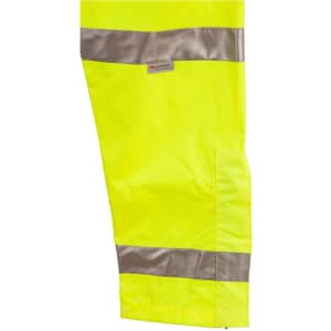 Hi-Vis safety pants in bright yellow with 3M reflective tapes for enhanced visibility. Features a logo on the fabric.