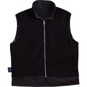 A black men's 3-in-1 jacket featuring a zip-up front and a sleek design. It includes a logo on the sleeve.