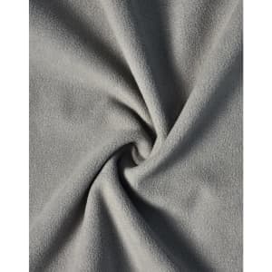 A textured, soft grey fabric featuring a smooth, fleece-like surface. Perfect for jackets and outerwear.