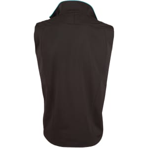 A black ladies' softshell contrast vest featuring a high collar and an inner colour detail. It has a logo on the back.