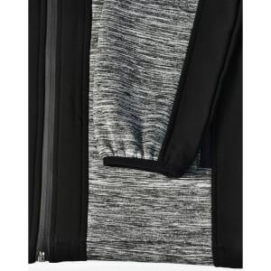 A black and grey AIWX Workwear Jacket featuring a zip closure and a textured fabric design.