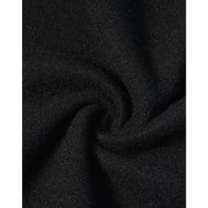 A close-up of black jacquard fleece fabric, showcasing its soft and textured surface.