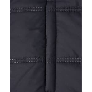 A unisex sustainable seamless parka jacket in black, featuring a 3D cut with visible stitching details.