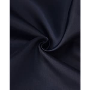 A navy fabric with a smooth texture, showcasing a swirl pattern. The material appears durable and suitable for garments.