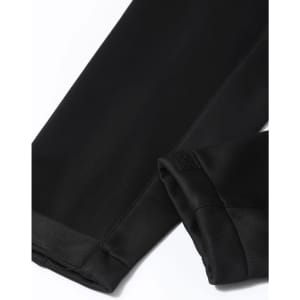 A black sustainable softshell corporate jacket featuring sleek, smooth fabric and a stylish design.