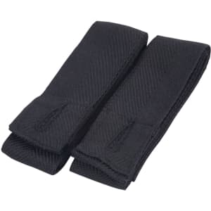 Black changeable apron straps with a textured finish, designed for workwear use. The image includes a branding logo.