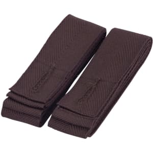 Two brown changeable apron straps, made from durable fabric, shown side by side with a simple design.