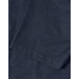 Men's pin dot stretch short-sleeve shirt in navy blue featuring a subtle dotted pattern and a chest pocket.