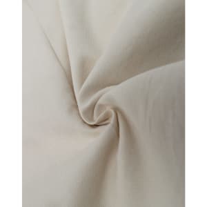 A textured light beige fabric, featuring a smooth and soft cotton blend suitable for shirt design.