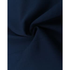 Dark navy cotton blend fabric with a smooth texture and subtle sheen, featuring a spiral fold.