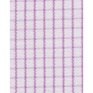 A textured fabric featuring a mini check pattern in light pink and white.