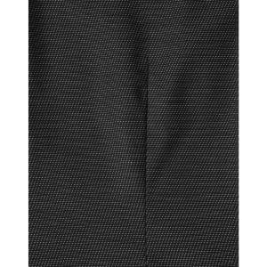 A ladies' button-up shirt featuring a black pin dot pattern with a standard collar and a branding logo.