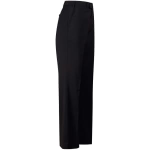Men's black wool blend stretch flexi waist pants displayed from the side. Features a smooth, tailored silhouette.