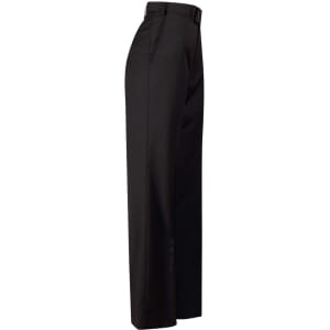 Men's wool blend stretch flexi waist pants in black, featuring a straight leg design and belt loops.