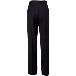 Men's wool blend stretch flexi waist pants in black, featuring a straight leg design and back pockets.