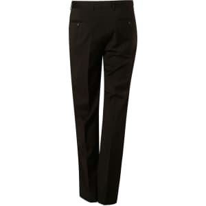Black men's polyviscose stretch pants with a tailored design and back pockets, featuring a logo.