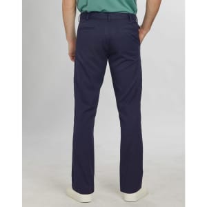 Men's utility cargo pants in navy blue, featuring side pockets and a straight leg design. Includes a logo.