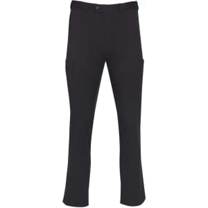 Men's utility cargo pants in black featuring side pockets and a simple design. Includes a logo on the waistband.