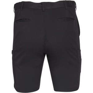 Men's black utility cargo shorts featuring pockets on the sides and back, designed for practicality.