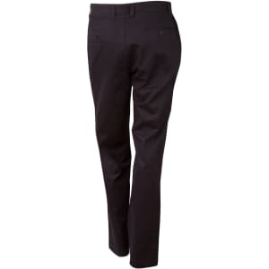 Men's chino pants in dark colour, featuring a tailored fit and two back pockets, with branding visible.