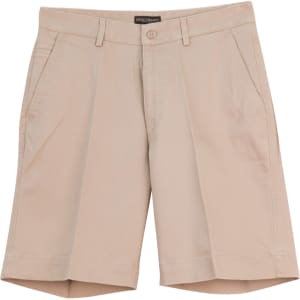 Men's chino shorts in a light beige colour featuring a waistband and side pockets. Includes a small logo.