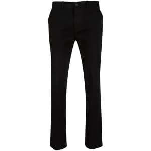 Men's chino pants in black, featuring a classic cut and subtle branding on the waistband.