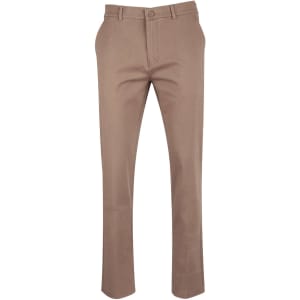 Men's chino pants in a light brown colour, featuring a classic fit and a button closure. Includes branding on the waistband.