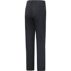 Men's flexi chino pants in black, featuring back pockets and a sleek design. The product has a logo on the label.
