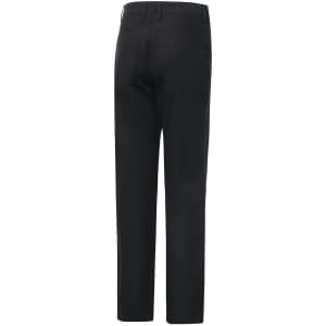 Men's flexi chino pants in black, featuring a straight-leg design and rear pockets. Includes a logo on the waistband.