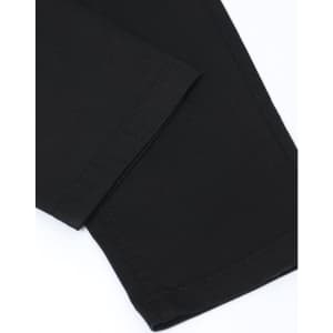 Black Men's Jean Style Flexi Chino Pants with a close-up view of the hem and fabric texture. Features logo branding.