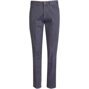 Ladies' Boston Chino Pants in a dark grey colour, featuring a logo, with a tailored slacks design.