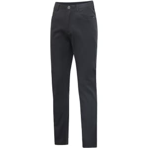 Ladies' Flexi Chino Pants in dark grey, featuring a slim fit and side pockets. Includes a logo on the waistband.